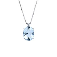 Collana Babila Milano Donna Bacia_Mi in Oro bianco Acquamarina 103157